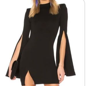 Michael Costello x Revolve Black bell sleeve mini dress